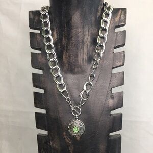 BOHO WOMENS GREEN‎ GEMSTONE NECKLACE
